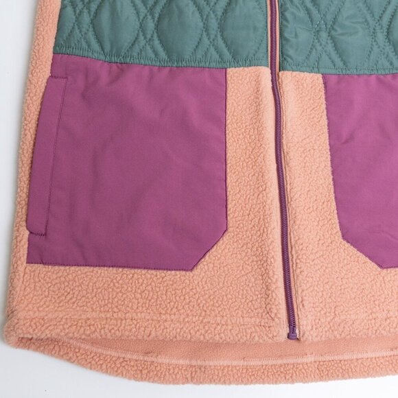 Kari Traa Rothe Quilted Vest Fleece Full Zip Warm Cozy Color Block - Picture 8 of 15